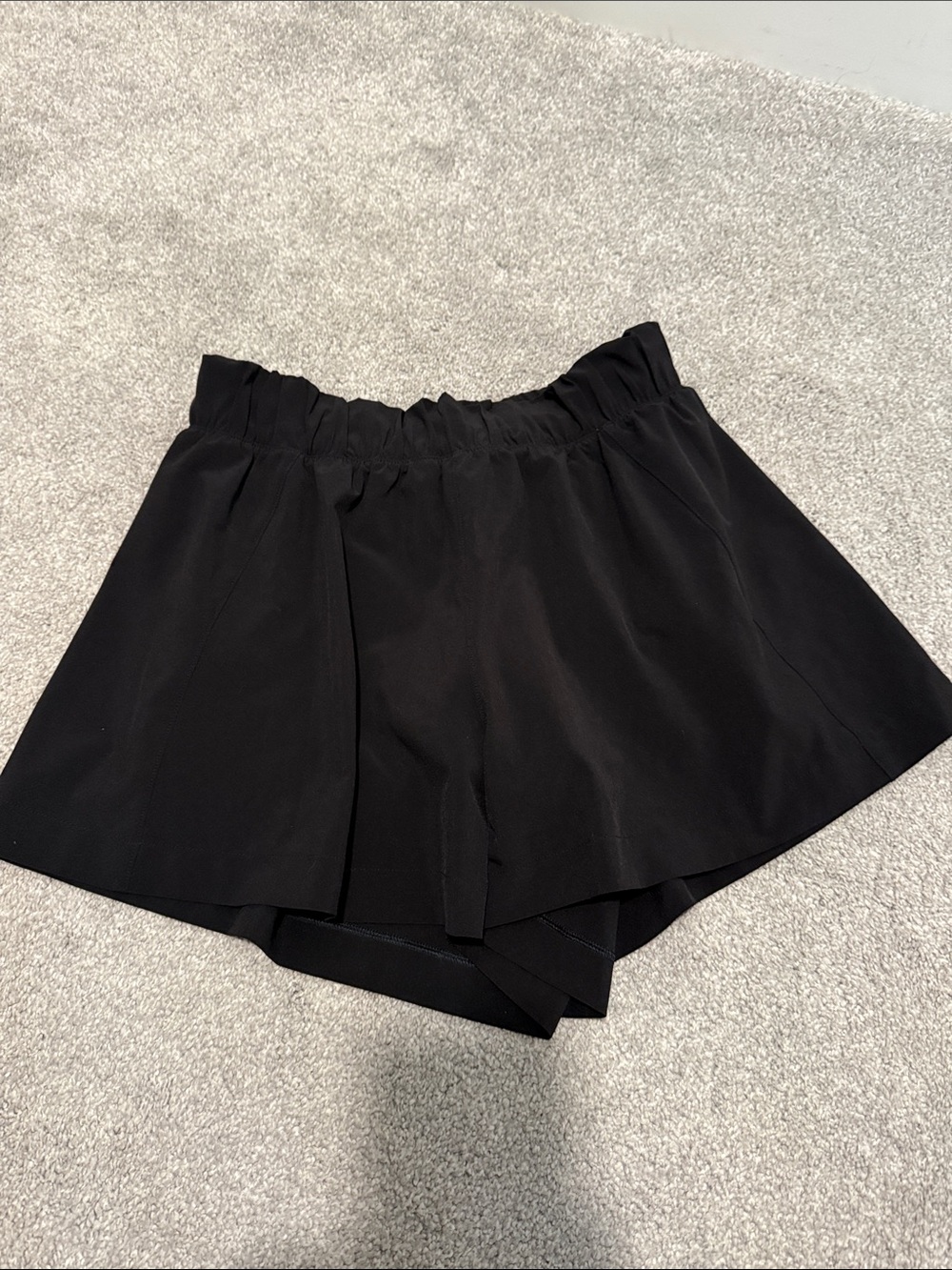 Athleta Girl Black Pull-On Flared shorts with biker shorts under